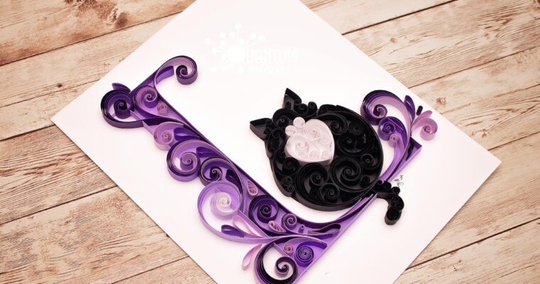 Quilled Letter L Monogram with a Feline Twist