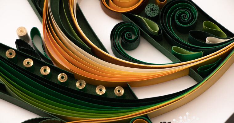 Elegant Letters: Crafting a Green and Gold Quilled Monogram