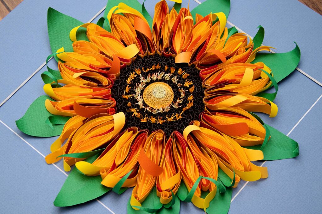 A Quilled Sunflower: In Memory Of