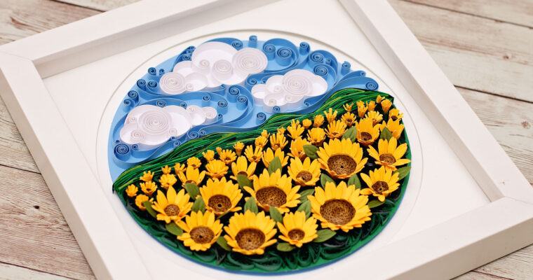 3D Quilled Sunflower Field