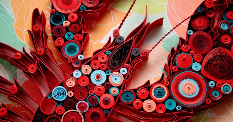 Whimsical Quilled Red Maine Lobster