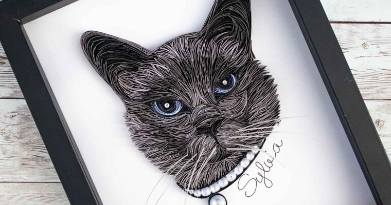 A Quilled Portrait of Sylvia the Siamese Cat