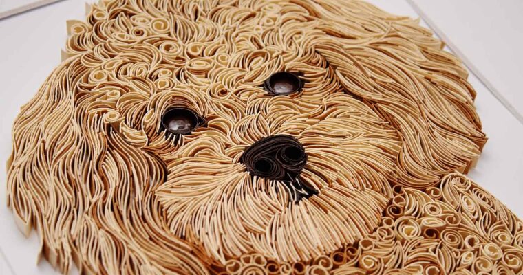 A Quilled Portrait of Winston the Poodle