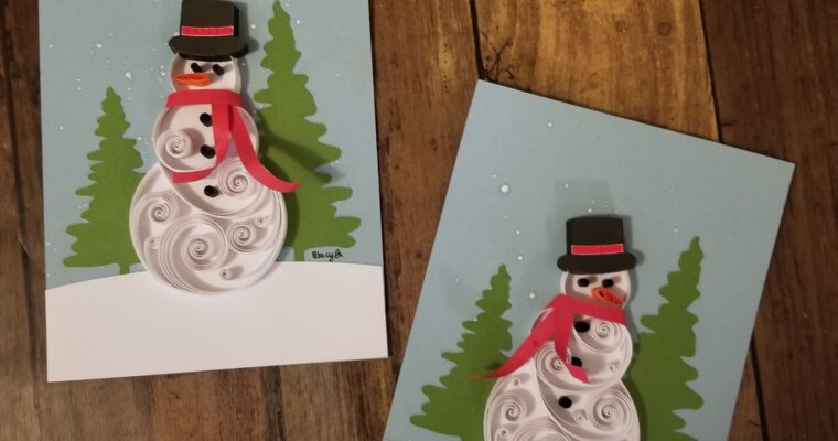 Two Delightful Quilled Snowmen